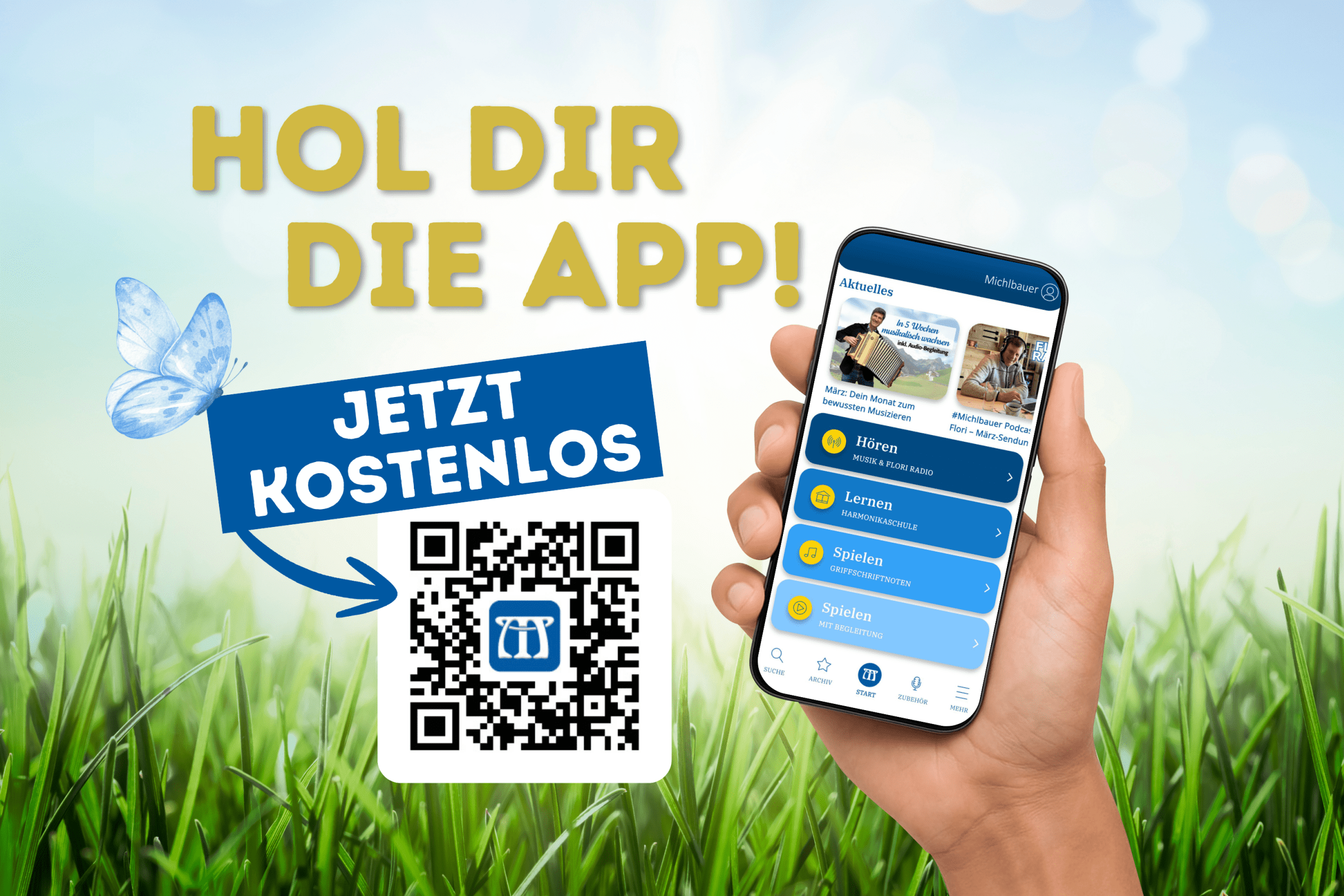 Hol dir jetzt die neue Michlbauer App: perfekt für alle Harmonika-Spieler