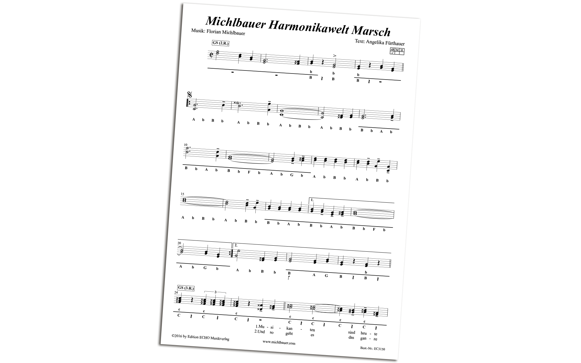 Notenblatt Harmonikawelt Marsch